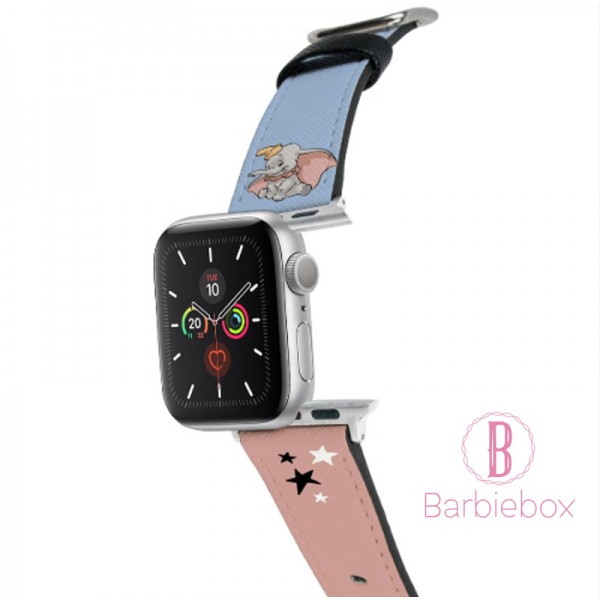 迪士尼 Apple Watch十字紋牛皮錶帶(小飛象)