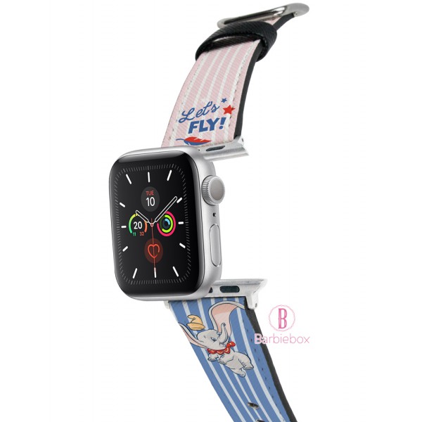 迪士尼 Apple Watch十字紋牛皮錶帶(小飛象Fly)