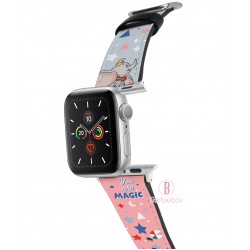 迪士尼 Apple Watch十字紋牛皮錶帶(小飛象Magic)