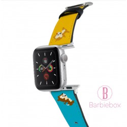 迪士尼 Apple Watch十字紋牛皮錶帶(大鼻鋼牙)