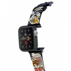 Disney夏日塗鴉風Apple Watch透明PVC錶帶連保護殻(大鼻鋼牙)