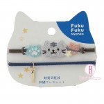日本Fuku貓咪防靜電刺繡手鍊(6)(深藍)