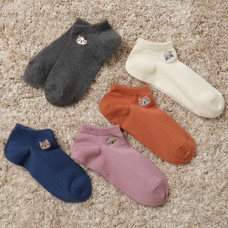 日本Fuku貓咪刺繡頭仔羅紋短襪(五款選)