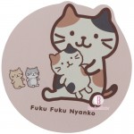 日本Fuku貓咪滑鼠墊(啡白抱公仔款)
