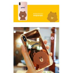 LINE熊大鏡面iPhone case甜圈款(多型號可選)
