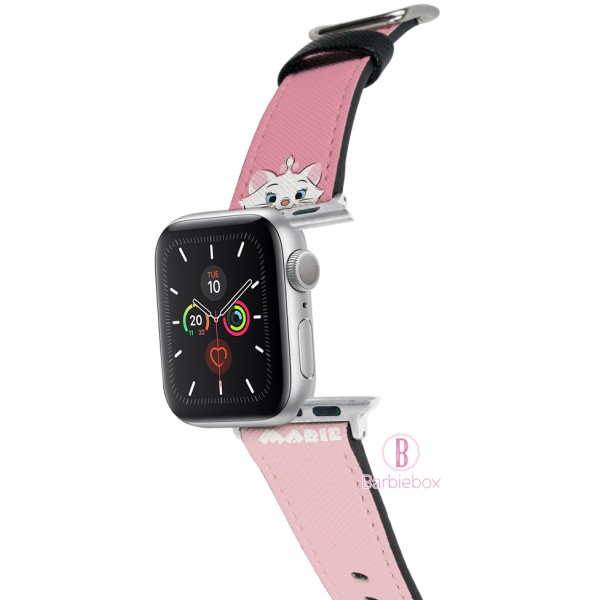 迪士尼 Apple Watch十字紋牛皮錶帶(瑪莉貓)