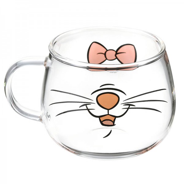 迪士尼角色元素耐熱玻璃杯(瑪莉貓)