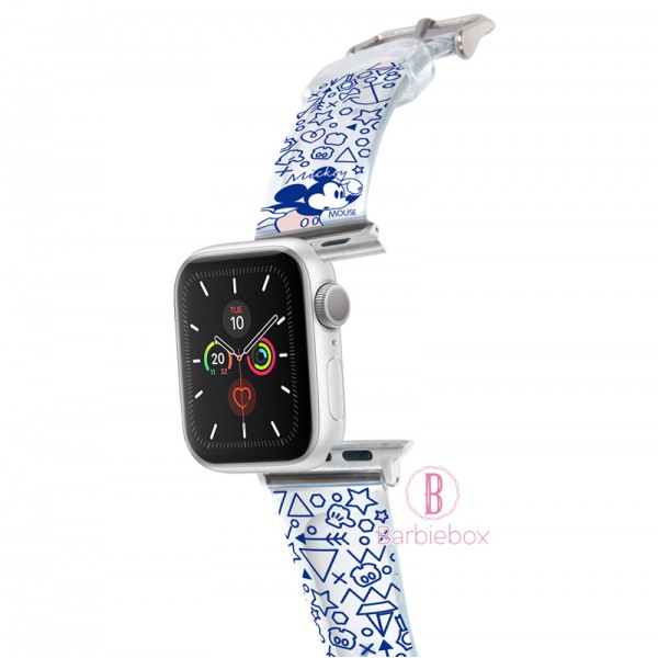 Disney Apple Watch透明PVC錶帶連保護殻(米奇藍色款)