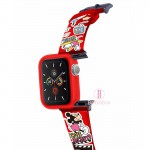 Disney夏日塗鴉風Apple Watch透明PVC錶帶連保護殻(米奇)