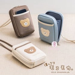 日本Mokomoka熊熊手機隨身斜背包(三款選)