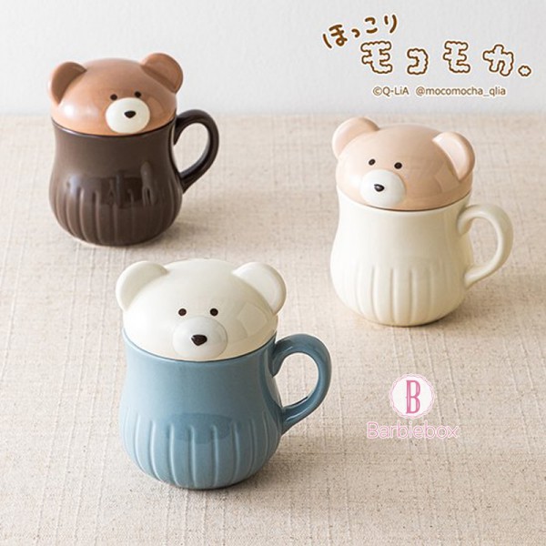 日本Mokomoka熊熊頭造型蓋馬克杯(三款選)