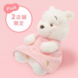 特別版[日本White Pooh牛奶蜜糖系列]維尼蓋被公仔(M)粉色