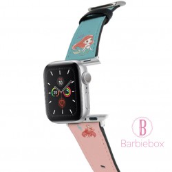 迪士尼 Apple Watch十字紋牛皮錶帶(小魚仙)