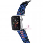迪士尼 Apple Watch十字紋牛皮錶帶(藍黑史迪仔)