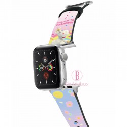 迪士尼 Apple Watch十字紋牛皮錶帶(毛茸Fluffy系列牛油仔)